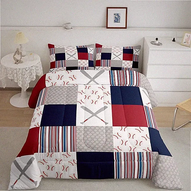 Feelyou Baseball Comforter Set Full Size Sports Game Comforter Baseball Gamin...