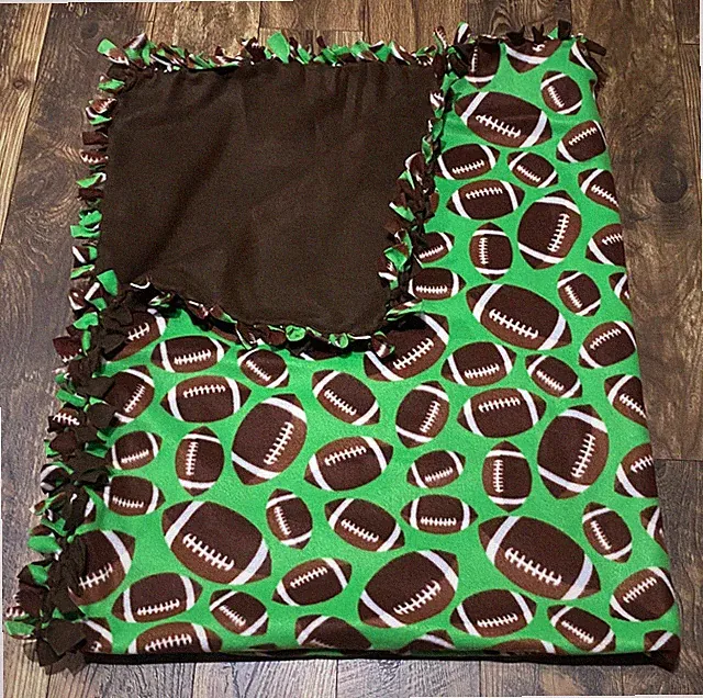 Football Game Sports Fleece Thick Tie Throw Blanket Balls