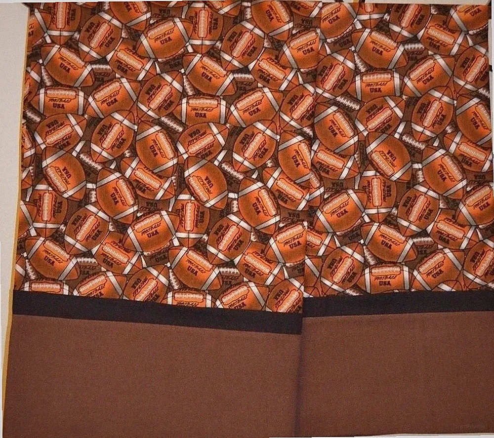 Football Pillowcases Two Handmade standard queen Cotton New brown bedding