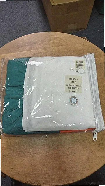 Miami Dolphins Queen Size 60" x 80" Bed Ruffle Bed Skirt Bedding NOS