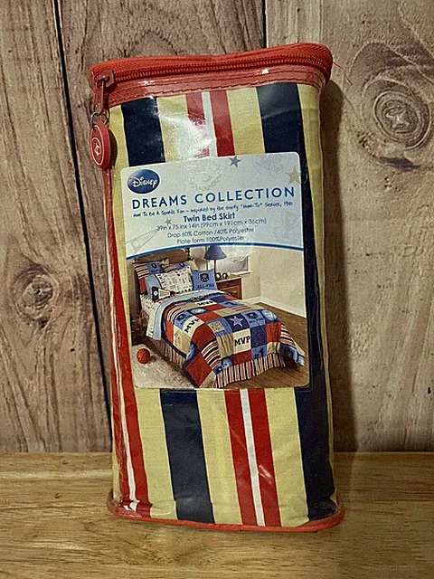 NEW Disney Dreams Collection How to be a Sports Fan TWIN Bed Skirt 39x75x14”