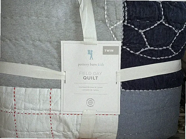 Pottery Barn Kids Sports Field Day Football Basketball Soccer~Quilt~Twin NEW