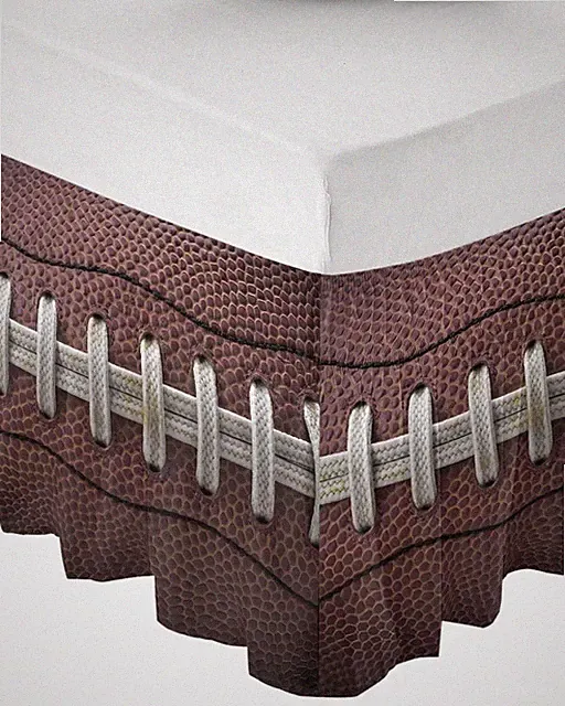 Rugby Sport Bed Skirt Queen Size 18 Inch Drop, Adjustable Elastic Bedskirt Dust