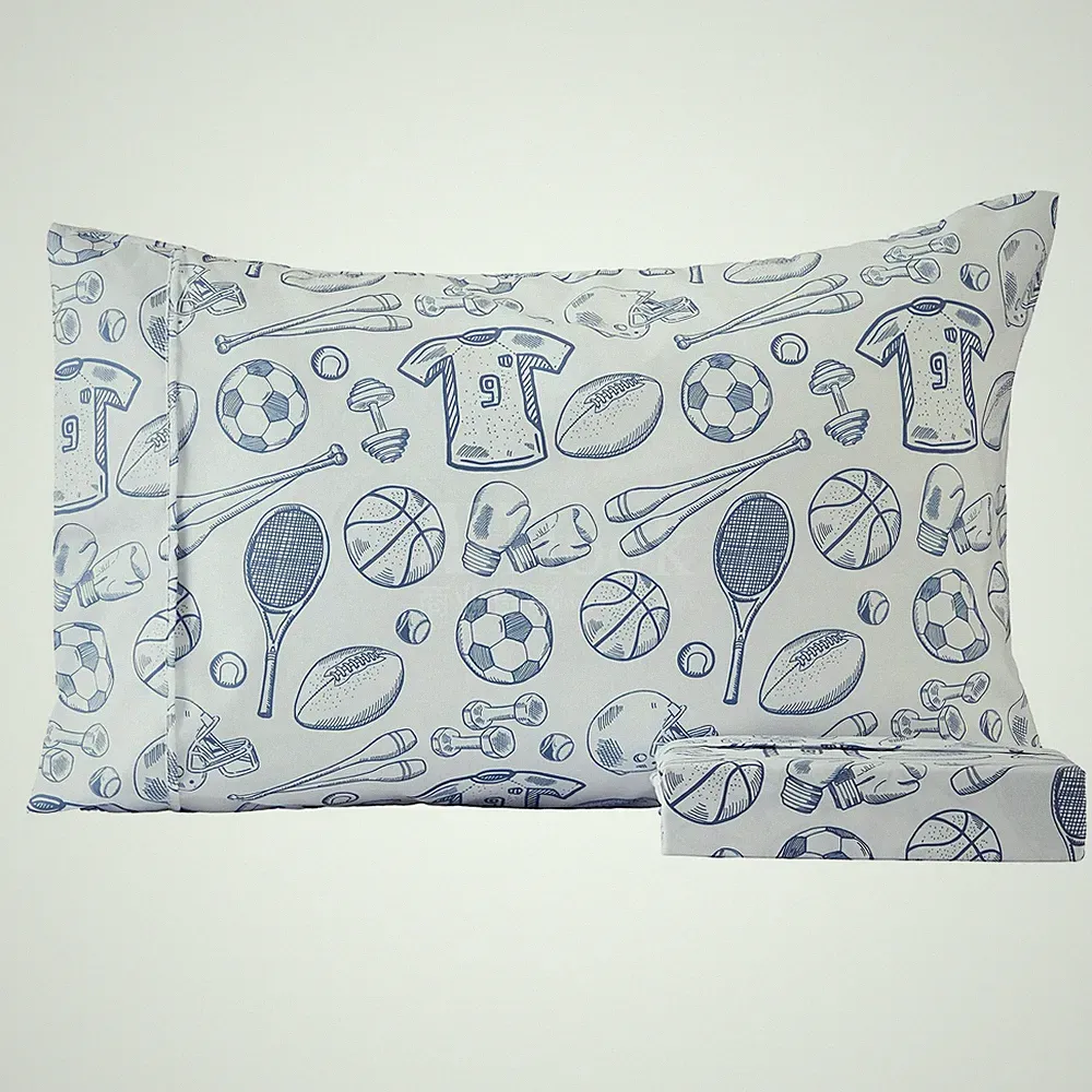 Twin Sheets Set , Twin Bed Sheets for Boys, Cute Bedding Set, White Sport Bas...